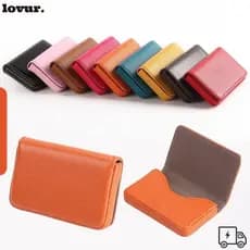 Porta-Cartões De Visita LOVUR , Carteira Estilo Empresário De Grande Capacidade , Moedas De Couro PU Ultrafino