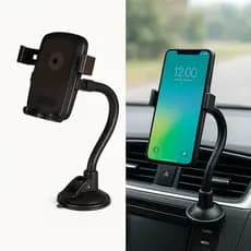 Suporte Automotivo Celular Universal Com Trava Flexível – Fixação Forte e Ajustável