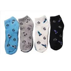 Kit 12 Pares Meia Infantil 8 a 10 anos Menino Cano Baixo Unissex Atacado Cores Azul Cinza Branco