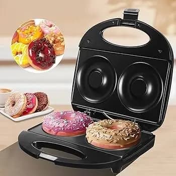 Máquina de Fazer Donuts 750W 2 FUROS de 10cm - Big Donuts / Ideal para Café da Manhã e Lanches -