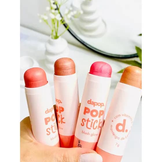 Blush Stick 7g Pop Dapop com Textura Cremosa Em Stick/Bastão - Escolha sua cor