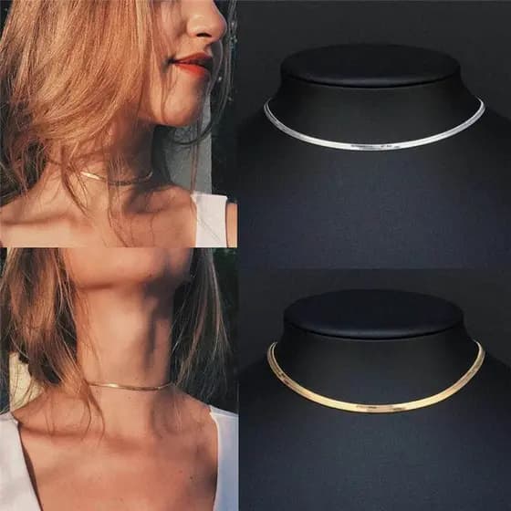 Colar Prateado de Osso de Cobra – Estilo Japonês, Elegante e Minimalista, Minimalista e versátil
