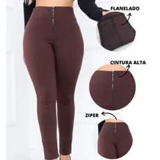 Calça Montaria Feminina Skinny Flanelado com Ziper no Cós  Cintura Alta Modeladora/Calça Legging Feminino Peluciada