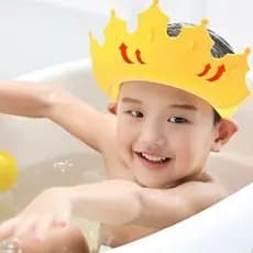 Touca de Banho Impermeável Coroa Boné Chapéu Infantil para Criança