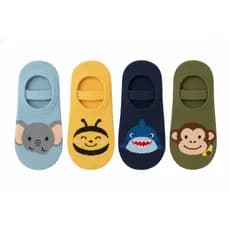 Kit 1, 3 ou 5 Pares Meia Sapatilha Antiderrapante Infantil Algodão Menino 0 a 10 anos Bebê Conforto Não Derrapa