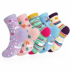 Kit 3, 6, 9 ou 12 Pares Meias Infantis Antiderrapante Bebê Menina Não Derrapa 0 A 8 Anos Confortável
