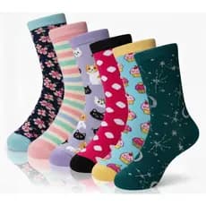 Kit 3, 6, 9, 12 ou 24Pares Meias Infantil Menina Estampas Diversas Premium Feminino Meninas Divertida Desenho Estampadas