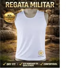 Regata Branca TFM Marinha - Regata Masculina DryFit