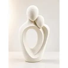 Escultura Duo Eterno Amor Abstrata Decorativa Branco Presente Decoração Moderna