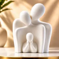 Escultura Família Decorativa Minimalista Moderna Sala Quarto Escritório Luxo Premium