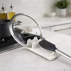 Descanso para Colher e Tampa de Panela – Suporte para Utensílios Cozinha Organizador Minimalista