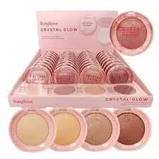Iluminador Baked Highlighter Crystal Glow Disponível em 3 Cores Alta Fixação e Excelente Pigmentação- Ruby Rose