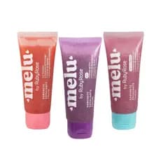LANÇAMENTO MELU Sabonete Facial Esfoliante Melu by Ruby com D'Pantenol, Sementes de Morango e Cristais de Quartzo.