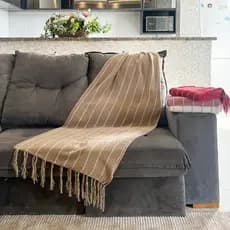Manta Para Sofa Cama Xale Requinte Listrada 1,80m X 1,20m
