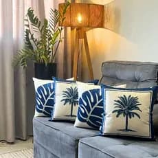 Kit 4 Capas de Almofadas Estampadas em Suede Decorativas com Zíper 40x40cm
