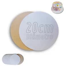 Kit 10 Cake Board 20cm Tabuleiro Bolo Em Mdf 3mm Redondo