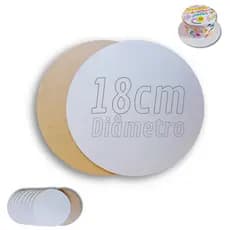 Kit 10 Cake Board 18cm Tabuleiro Bolo Em Mdf 3mm Redondo