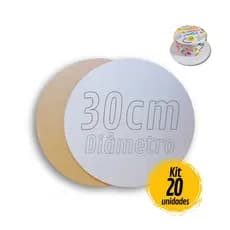 Kit 20 Cake Board 30cm Tabuleiro Bolo Em Mdf 3mm Redondo
