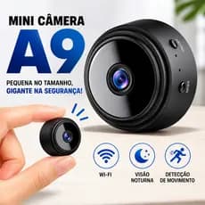 Mini Câmera WiFi Full HD 1080p Visão Noturna Áudio Detecção Movimento Monitoramento App