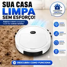 Robô Aspirador de Pó Recarregável 110V Sensor Obstáculos Filtro HEPA Limpeza Automática