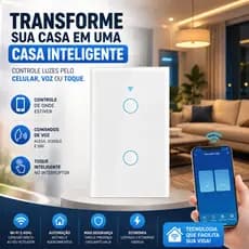 Interruptor Inteligente WiFi Touch Alexa Google Home Smart Life Tuya Bivolt Vidro Temperado 4x2