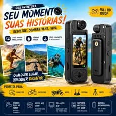 Câmera de Ação Full HD 1080P Action Cam À Prova D'Água com Kit para Moto Bike Capacete