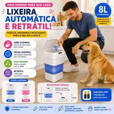 Lixeira Automática 8L Com Sensor Inteligente Sem Toque Retrátil Para Banheiro Cozinha Escritório