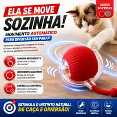 Bola Interativa Inteligente para Pets Recarregável USB Automática para Cães e Gatos