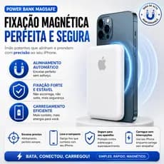 Power Bank MagSafe iPhone 5000mAh Bateria Externa Magnética Sem Fio Para iPhone 12 13 Pro Max Mini