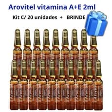 Arovitel Vitamina A+E 2ml Kit Com 20 ampolas + BRINDE