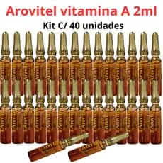 Tratamento Capilar Vitamina A Arovitel 2ml Kit C/ 40 Ampolas