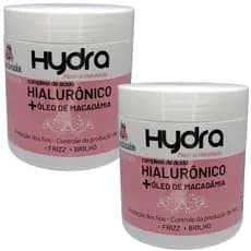 2 Cremes de Hidratação Hydra Maxihair 500ml C/ Acido Hialuronico e Macadamia