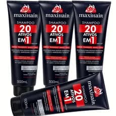 Shampoo Maxihair 500ml 20 Ativos Em 1 - Kit C/ 4 Unidades