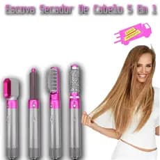 5 Em 1 Escova De Ar Quente Secador De Sopro De Cabelo De Um Passo , Modelador , Alisador E Lacrado