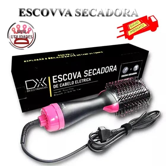 Escova  Secador De Cabelo  3 Em 1 Seca, Alisa e Modela 127V