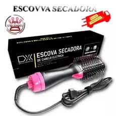 Escova  Secador De Cabelo  3 Em 1 Seca, Alisa e Modela 127V