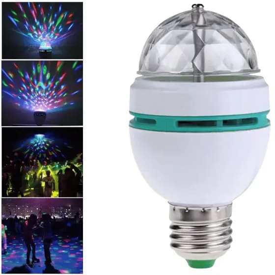 Lâmpada De Led Colorida Giratória Festa Dj Globo Lâmpada que Gira