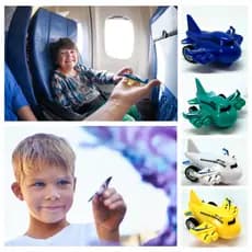 Kit 4 Avião Com Pista Brinquedo Infantil Avião De Brinquedo