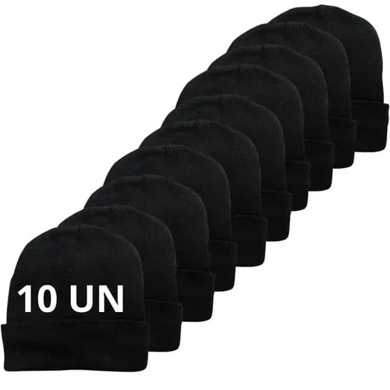 kit 10un Touca Gorro Tradicional Com Forro Unissex Atacado Touca Lã Tradicional,gorro feminino touca frio touca de lã masculina Touca de Lã Gorro de Frio inverno forrada para revenda
