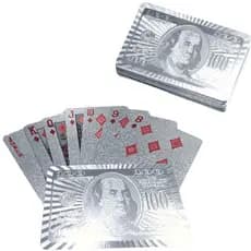 jogo de cartas Baralho cartas Dólar Prata  com 54 cartas poker Truco Carta resistente à água jogo tabuleiro