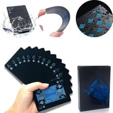 cartas baralho jogo de cartas Preto Com Azul Resistente A Água Anti Rasgo jogos tabuleiro