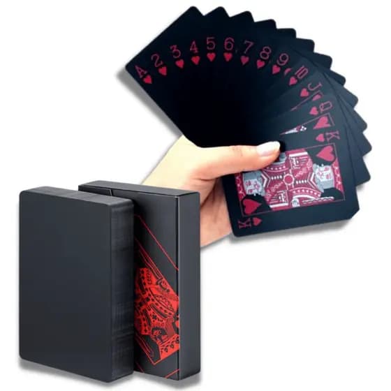Baralho jogo de cartas Detalhes Vermelho 54 Cartas Resistente A Água Anti Rasgo jogos tabuleiro
