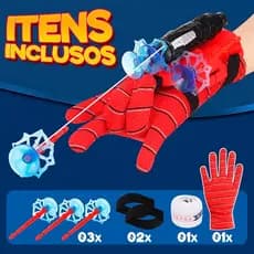 Luva Lança Teia HO MEM A RANHA(COM CORDINHA)  Brinquedo Infantil