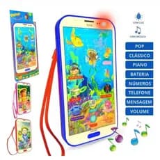 Brinquedo celular infantil musical com imagem 3D Smartphone para crianças com luz e som