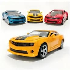 carrinho de ferro miniatura Camaro amarelo coleção escala 1:32