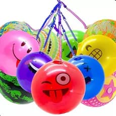 Kit com 10 /KIT COM 5 Bolas de Vinil Borracha Poing Poing com Cordao Mola 23cm  Bolas Infantil