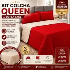 Kit Colcha Cobre Leito Queen 2,40x2,60 Dupla Face 3 peças