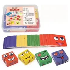 Jogo Educativo Cubo das Emoções Cartas Brinquedo/ Jogos De Aprendizagem Emoji Educativos Infantis Brinquedos Para Cri