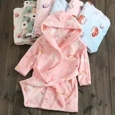 Roupão De Flanela Infantil De Inverno , Pijama Com Capuz Para Meninos E Meninas , Roupa De Dormir De Pelúcia Macia Quent