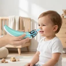 Aspirador Nasal Elétrico Bebê Sugador Catarro Limpador De Nariz Infantil 5 Níveis Anti-Refluxo Silicone Recarregável